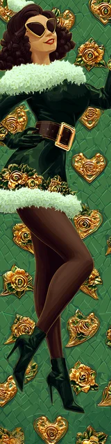 Free printable Christmas bookmarks of a lady elf in green